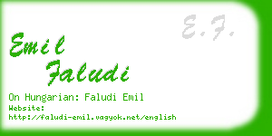 emil faludi business card